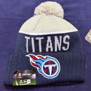 Tennessee Titans New Era Sideline On Field Headwear Navy Blue Sport Knit Hat Pom